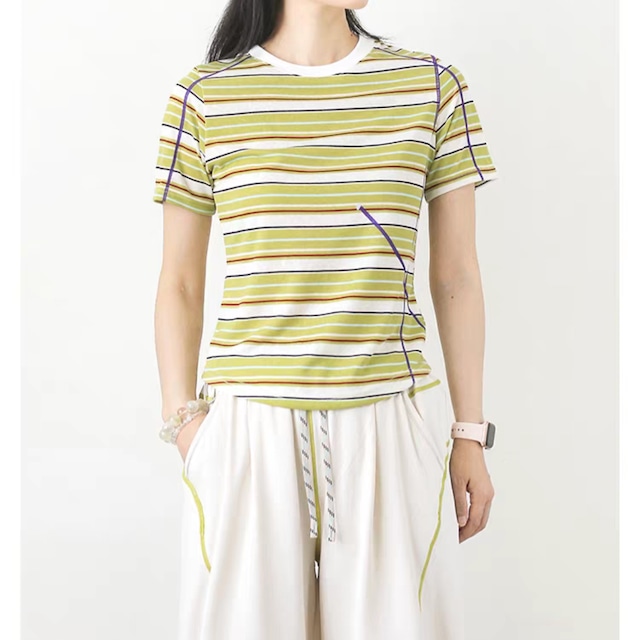 マルチボーダー アクティブTシャツ