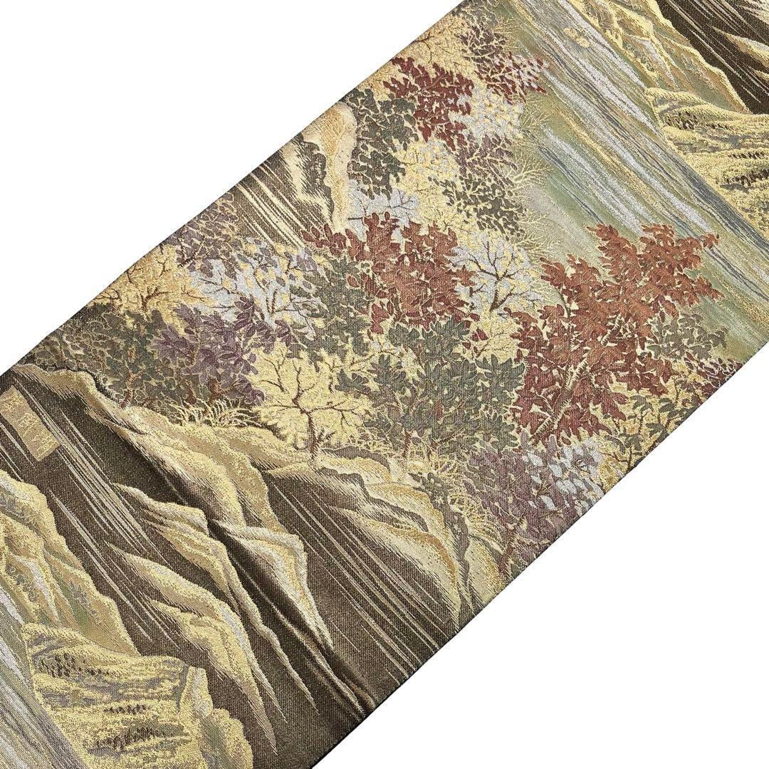 袋帯 引箔日本百景 摩周湖 風景柄 金銀糸 フォーマル O-4269  