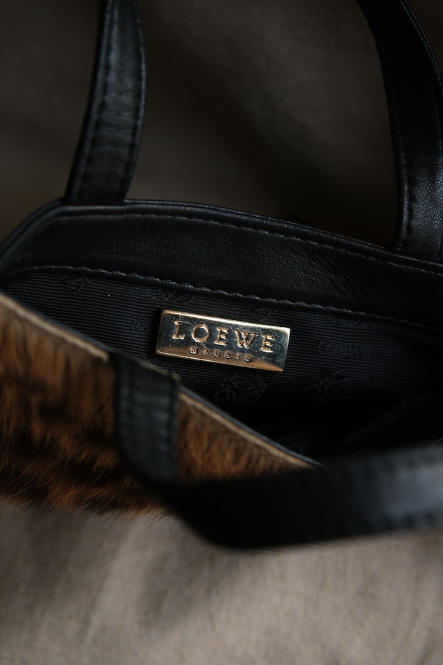 IORI/"LOEWE" 2face mini hand bag/leather × haircalf