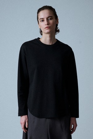 Round Hem Long Sleeve T / コットンモクロディ / U734-T86-008