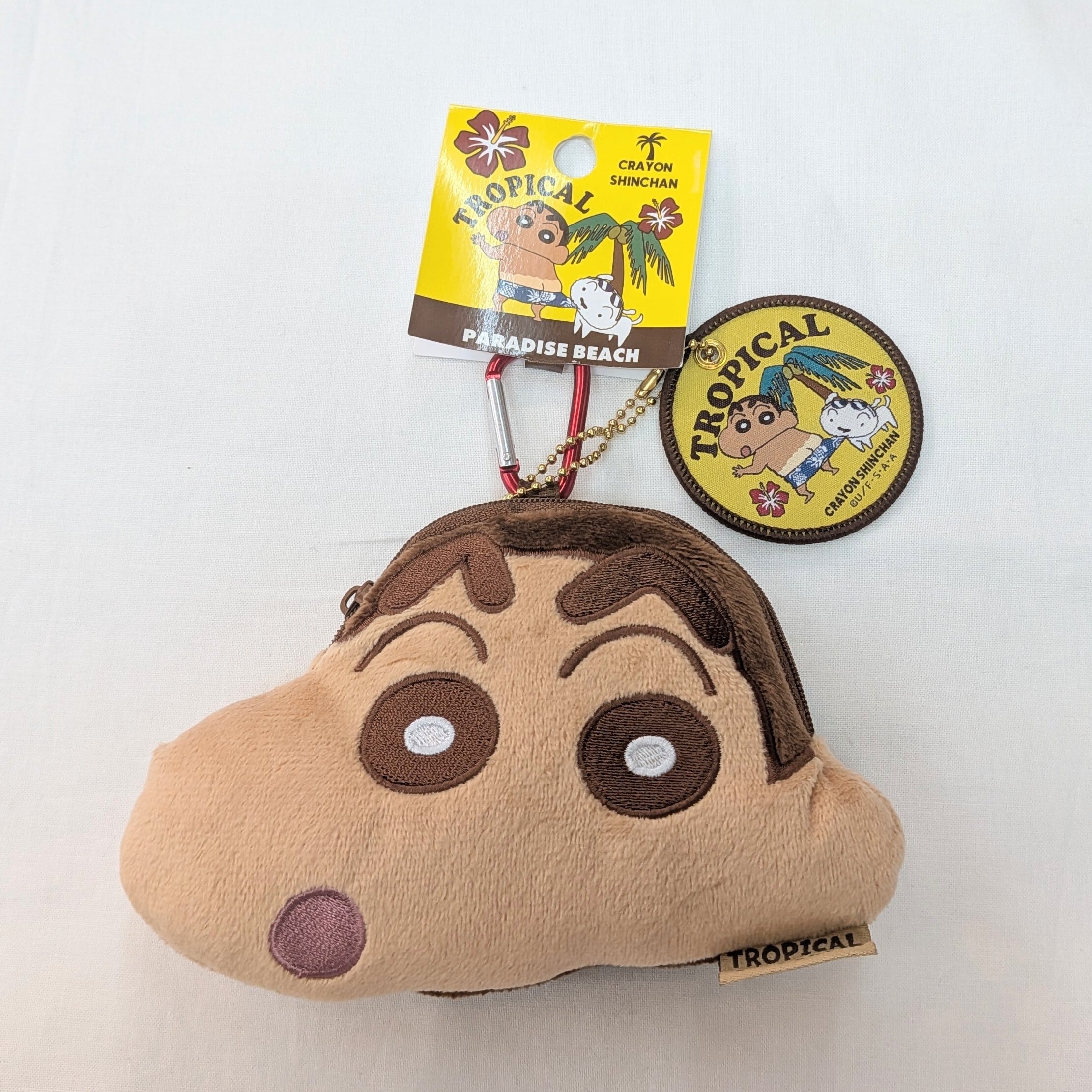 クレヨンしんちゃん チャーム付きフェイス型ポーチ トロピカル | 沖縄