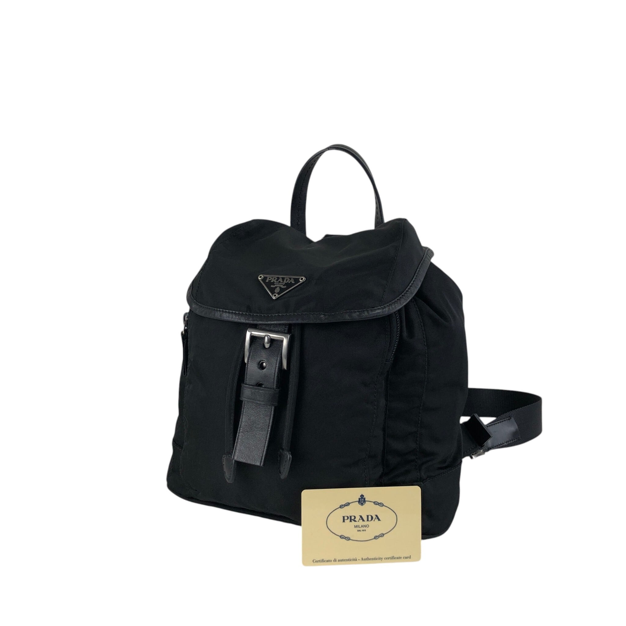 ビンテージプラダ☆ナイロンリュック　ブラック PRADA プラダ バックパック ブラック トライアングルロゴ ナイロン