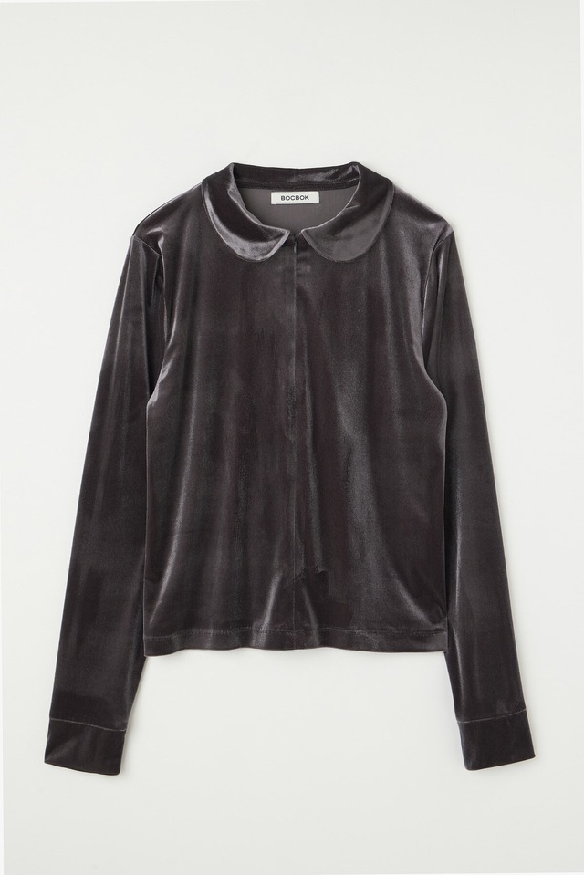 [BOCBOK] VELVET SANBO TOP (GREY) 正規品 韓国ブランド 韓国通販 韓国代行 韓国ファッション 日本 店舗 ボクボク bocbok