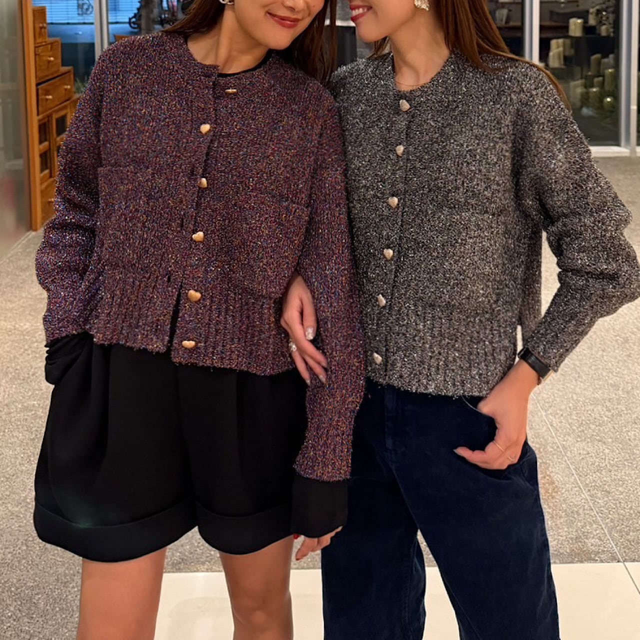 グリッターカーディガン(シルバー) | LINKABLE