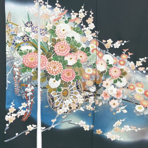 のれん 15-2300 黒留袖 着物リメイク | 5291ban