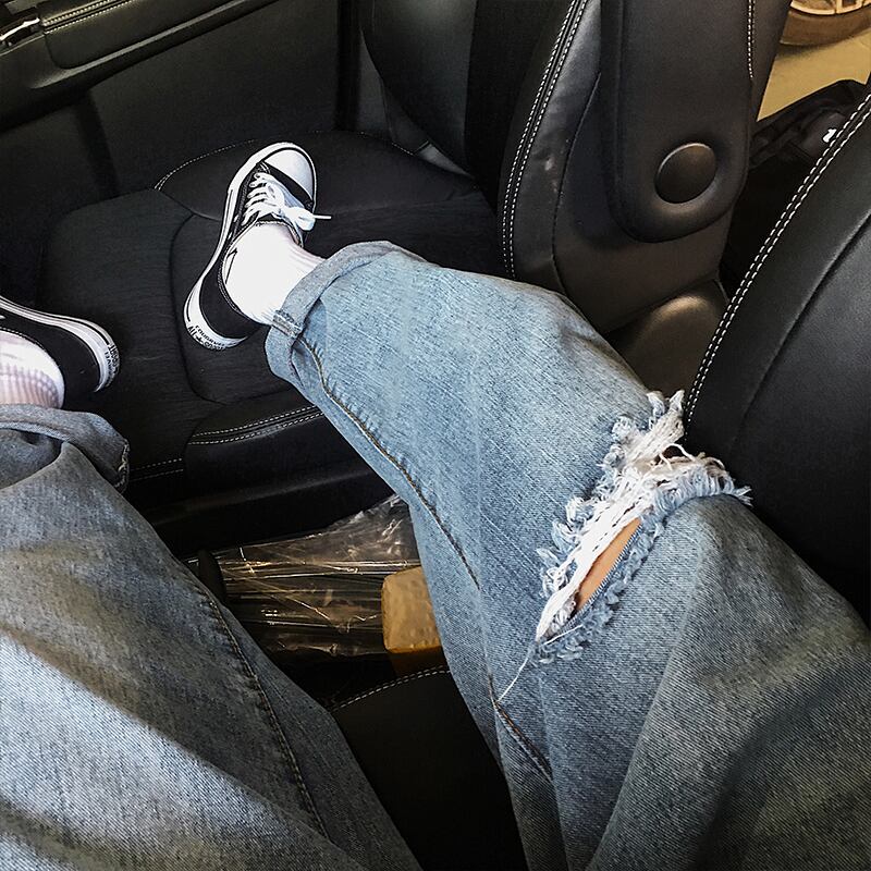 全1色 デニム パンツ ストレート カジュアル 無地 おしゃれ