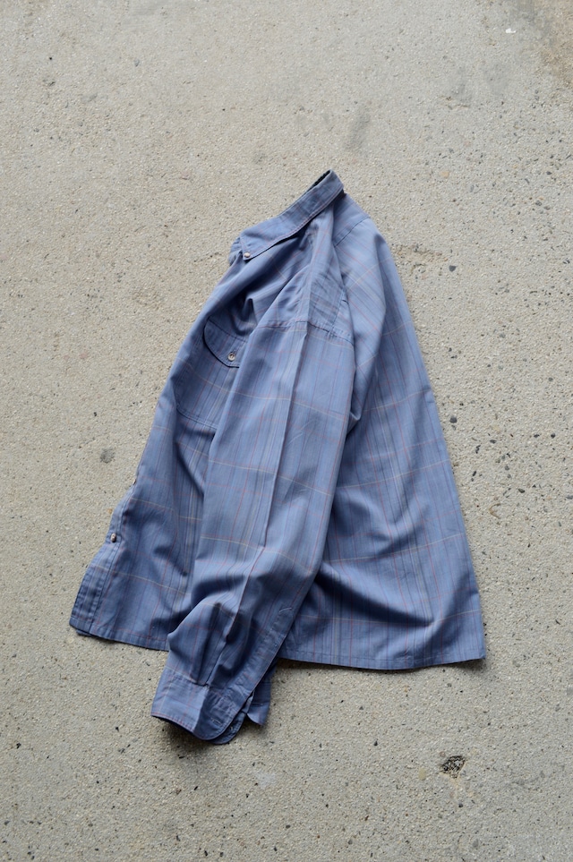 Peter ENGLAND 1990's From UK Multi Plaid Check Cotton Voile Old Shirt PolyBlend 90s euro コットンボイルシャツ