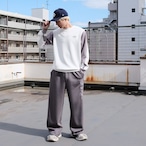 ロゴ刺繍ダンボールニットワイドパンツ