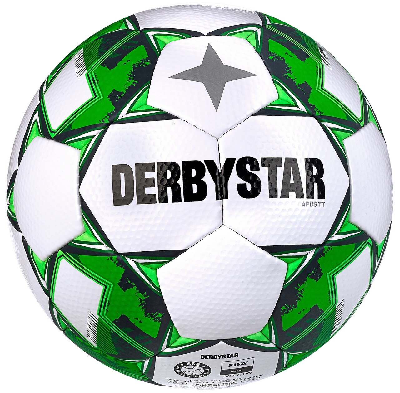 【公式】DERBYSTAR(ダービースター) サッカーボール 5号球 APUS(エイパス) TT V23 FIFA BASIC ホワイト/グリーン 中学生 高校生 社会人用 25