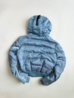 Metallic blue down jacket