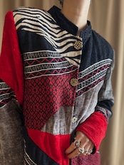 geometric mode patchwork jacket-5122-12