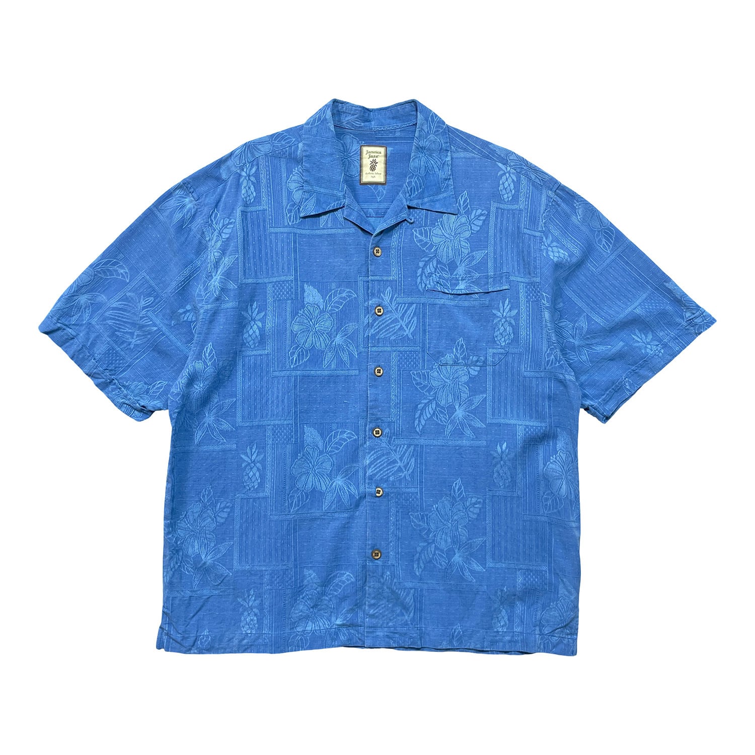 古着 USA製 90S HAWAII BLUES ハワイブルース コットン 開襟 アロハ
