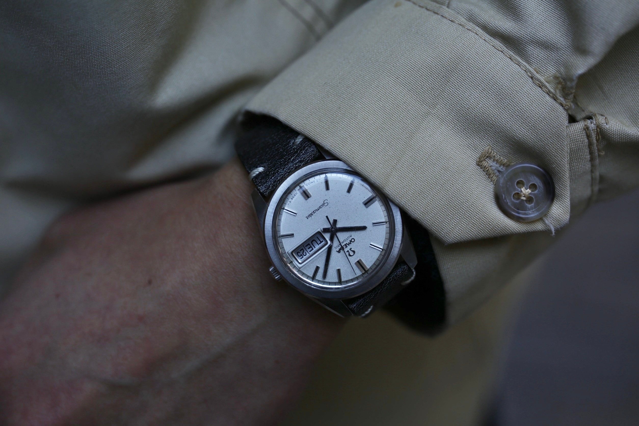 【OMEGA】1970 シーマスター デイデイト グリッター フラットベゼル 自動巻き / Vintagewatch / Seamaster / Cal.752