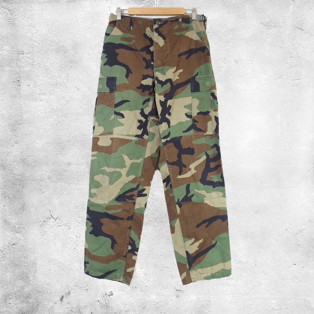 90's 米軍 BDU WOODLAND CAMO リップストップ カーゴパンツ SMALL-REGULAR 1990年会計 軍パン ミリタリー 90's 米軍 BDU WOODLAND CAMO リップストップ カーゴパンツ SMALL
