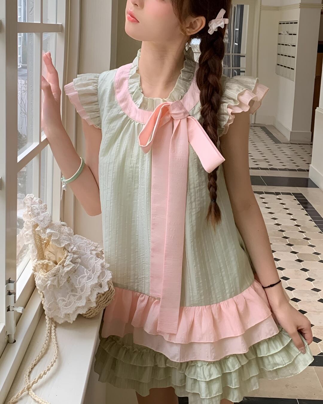 グリーンリボンピンク トップス(単品) 2503023T