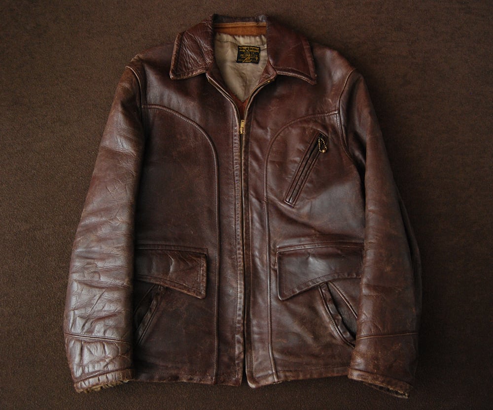 40s PERFECTO HORSEHIDE CARCOAT | SECOND TIME GLORY | ヴィンテージレザージャケット専門店  powered by BASE