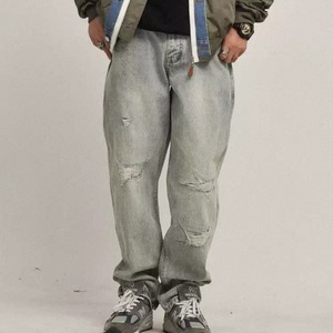 ウォッシュライト ブルーダメージ デニムパンツ N3427