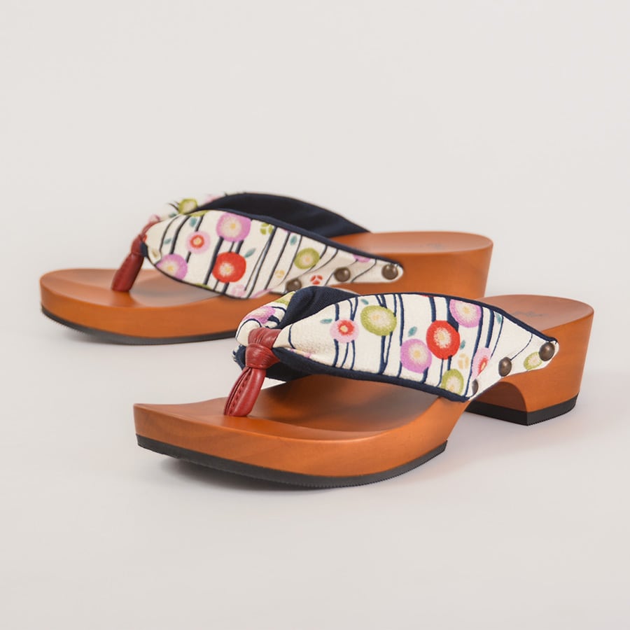 水鳥工業 hitete スタンダード 4.5cmヒール KT-57 夢椿/紺・シフォン