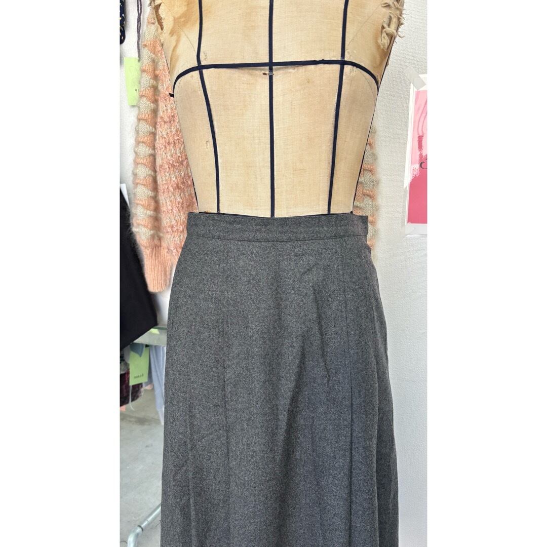 BURBERRY / pleats skirt バーバリー ウール プリーツスカート グレー