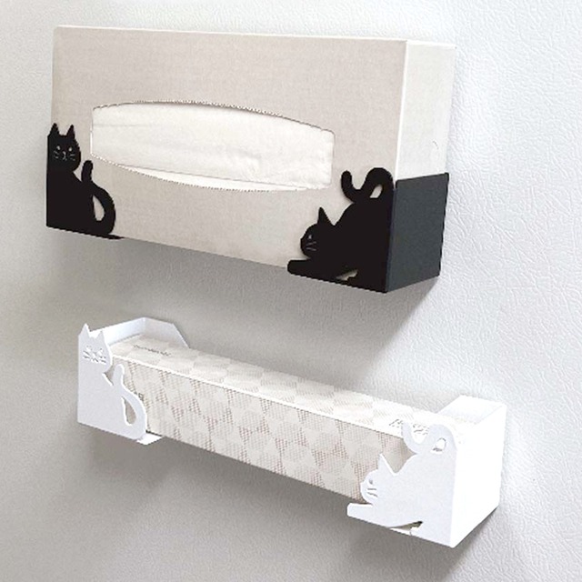 猫 ラップホルダー ティッシュ ボックス ホルダー ねこ キッチン雑貨 台所用品