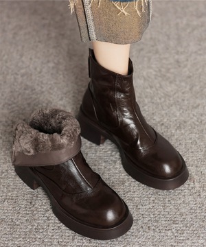 あたたか◆ボア付きショートブーツ【e-70629】