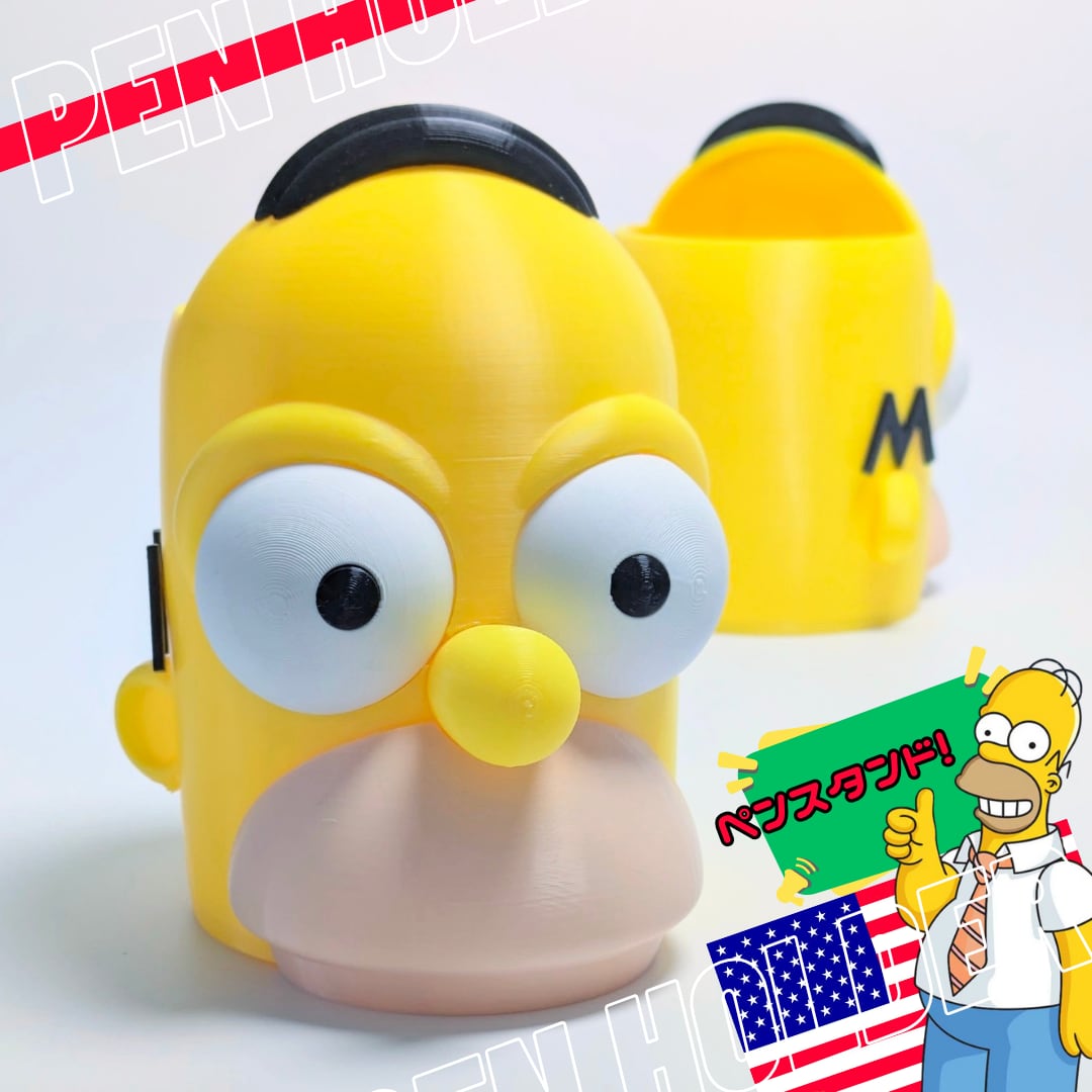 【 The Simpsons ( シンプソンズ ) 】『 ホーマー・シンプソン ペンホルダー 』 小物入れ / 机上収納〚アメリカン雑貨 アメトイ〛