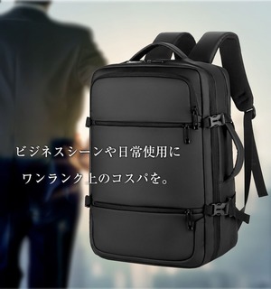 リュック バックパック リュックサック レディース メンズ 大容量 頑丈 シンプル ビジネス 収納 撥水加工 USB充電口付き 通気性 ブラック