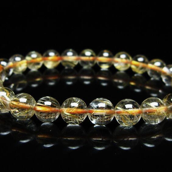 ルチルクォーツ ブレスレット 7mm タイチンルチルクォーツ タイチンルチル 一点物 メール便可 [M便 1/10] 111-49134