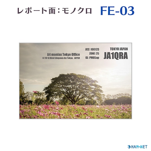 QSLカード　デザイナーズカード　FE03　レポート面あり　100枚～