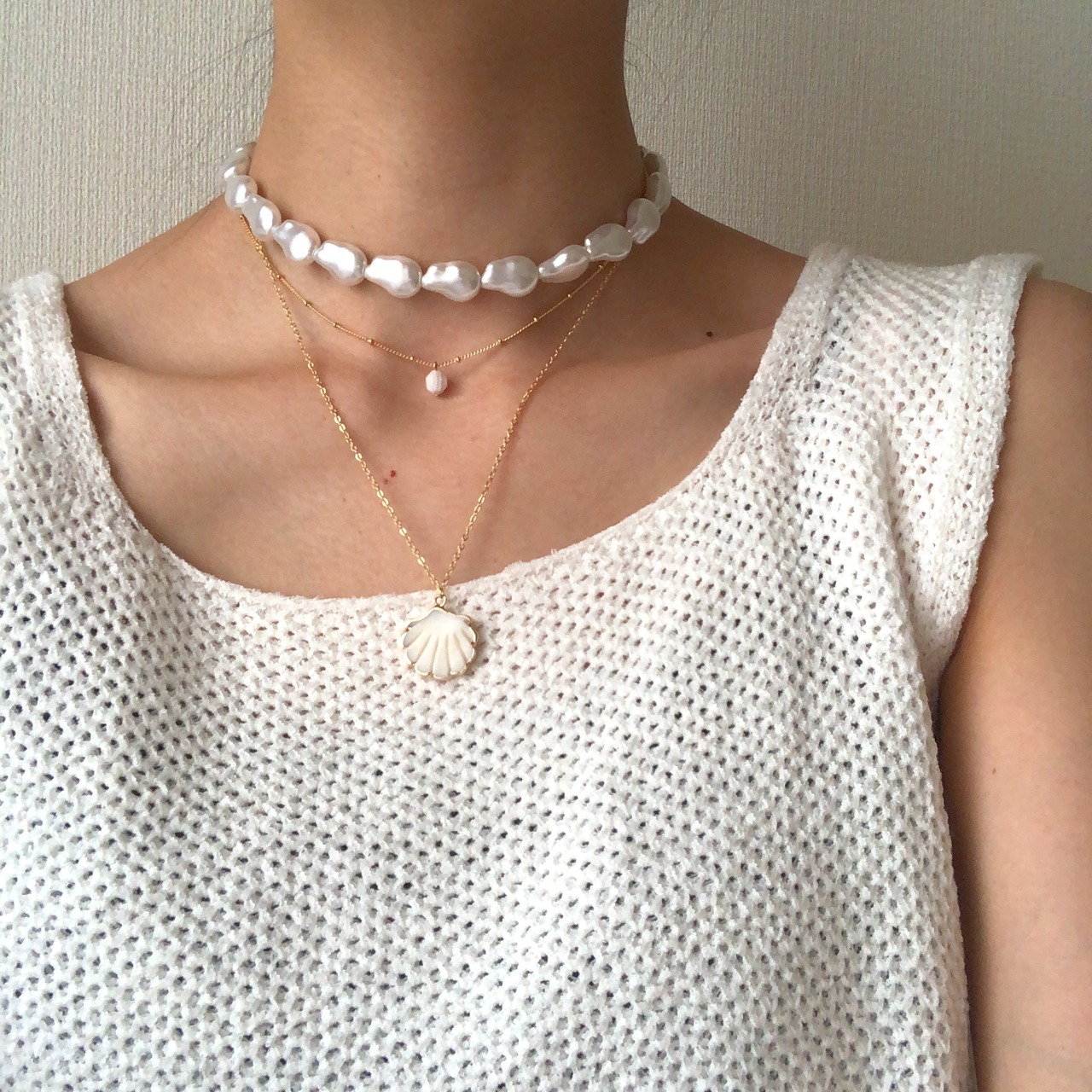 大振りパール チョーカー　［SRN022］　