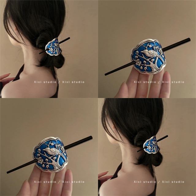 【PANTIANシリーズ】★チャイナ風髪飾り★ 2タイプ選択可能 簪 ペア レディース アクセサリー ブルー 青い