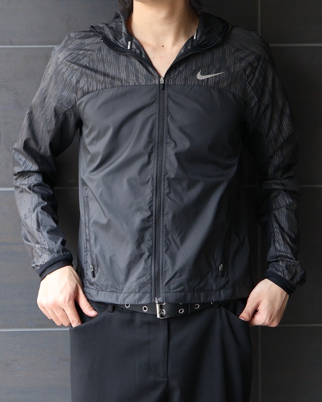 Zip-up nylon hoodie
