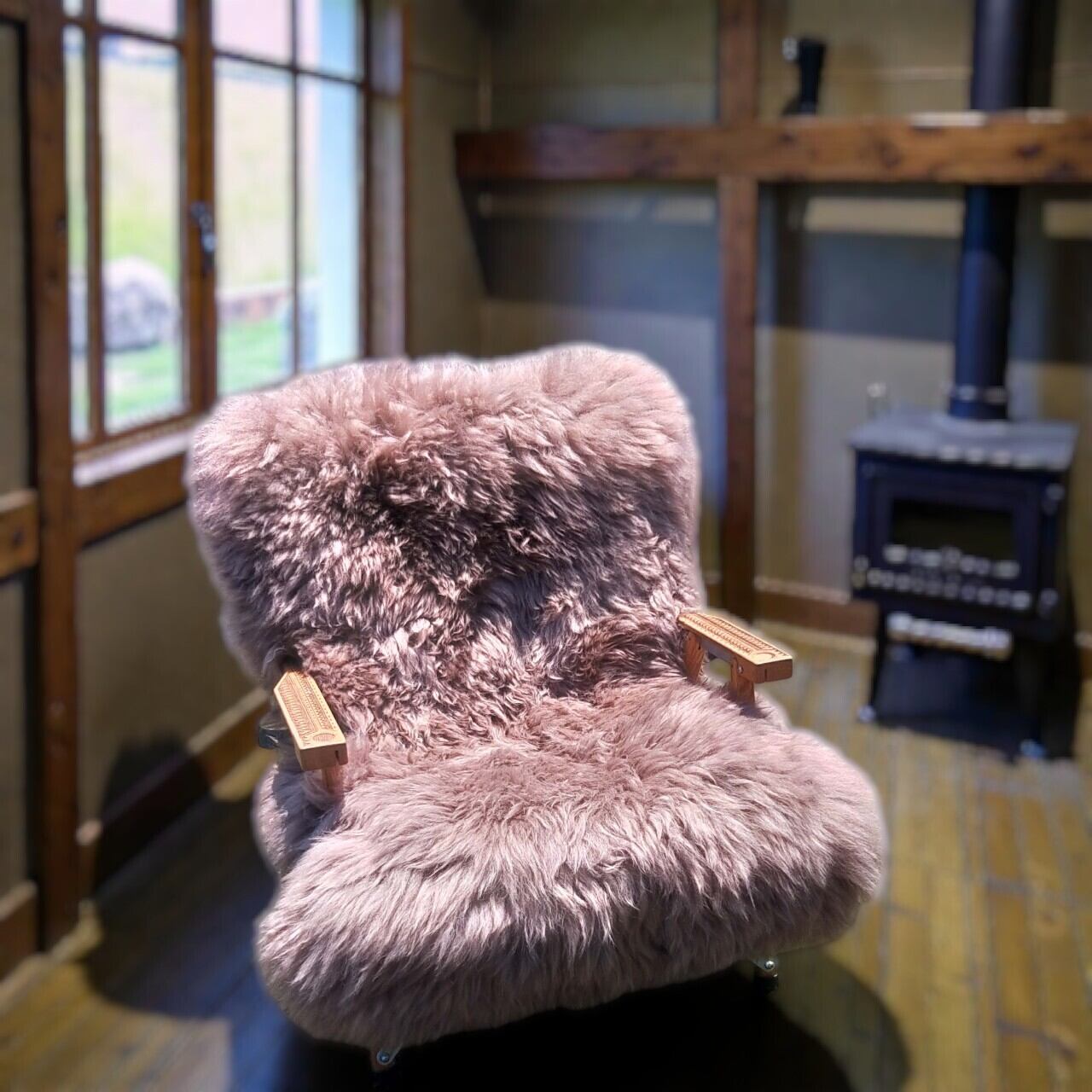 リアルファー（羊）ブラウン チェアカバー※Kermit Chair規格 | Godisru