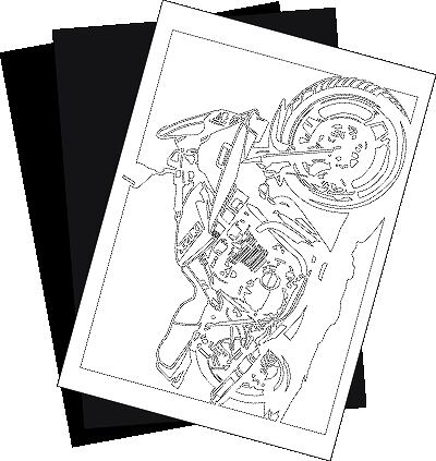 マツダ(MAZDA) RX-7 FD3Sの切り絵用【型紙】と切り絵用紙2枚のセット