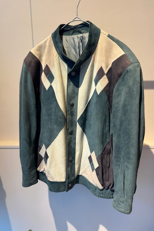 LEDERBEKLEIDUNG スエードパッチワークジャケット