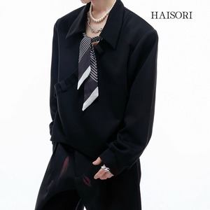 (NEW) Scarf Neck Sweatshirt with Mandarin Button Detail