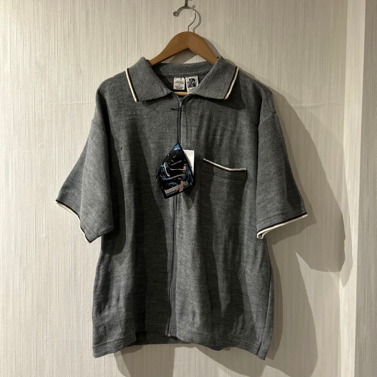 Dead Stock‼︎ 1990s KENNINGTON waffle knit zip s/s shirt