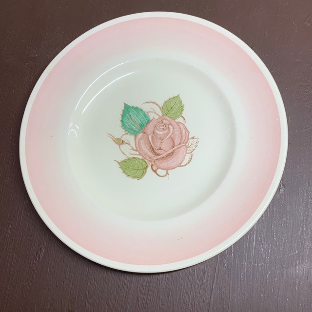 スージークーパー「パトリシアローズ プレート(ピンク)17.5cm」イギリス製 ヴィンテージ susie cooper