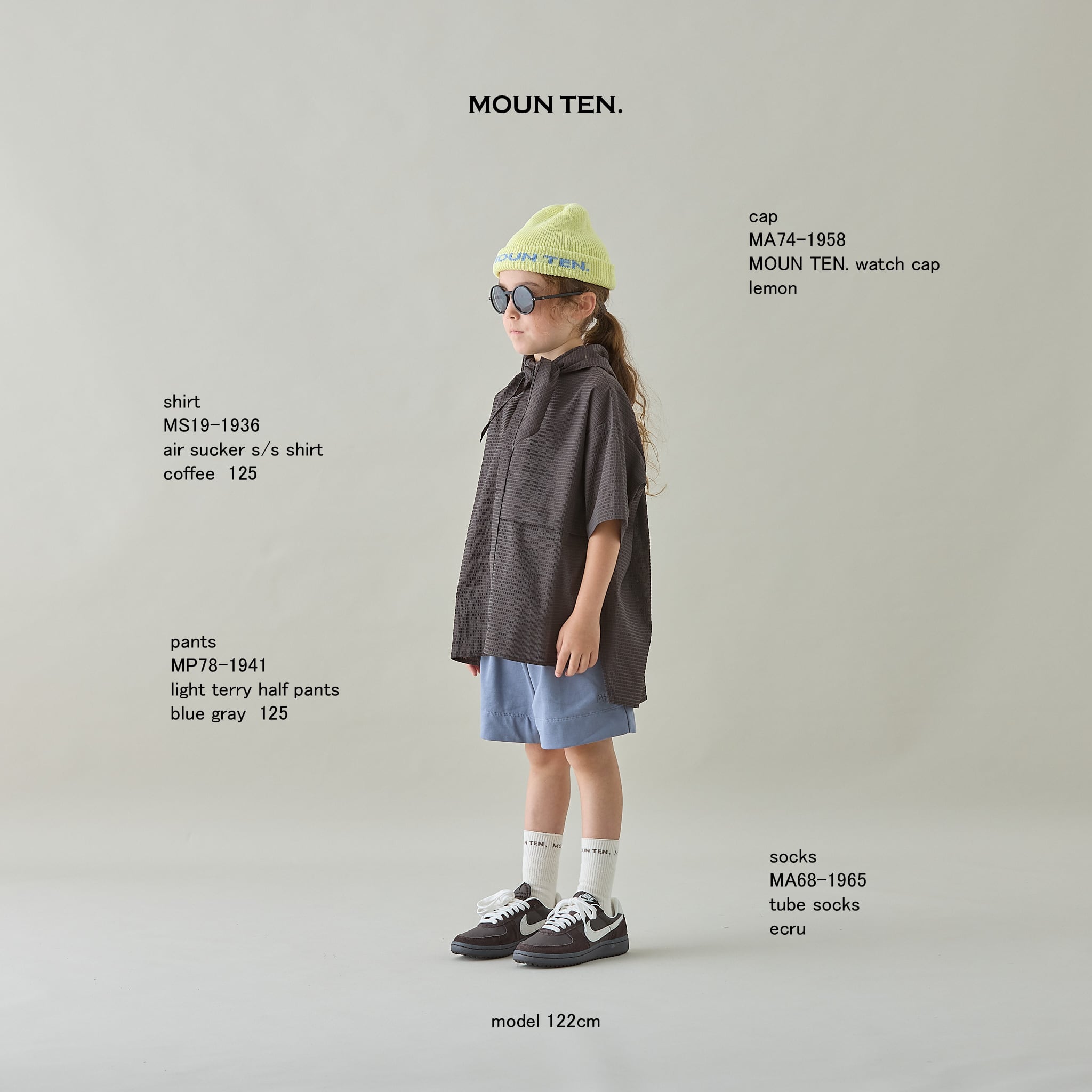 MOUN TEN. 26SS 】 air sucker s/s shirt / MS19-1936b / size 0 (150