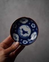 豆皿　月見兎　梅　馬　B　/　明治〜大正期