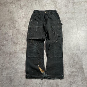USA製 ブラック ダブルニー Carhartt B01-BLK 28×30
