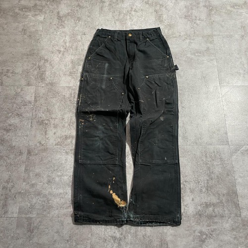 USA製 ブラック ダブルニー Carhartt B01-BLK 28×30