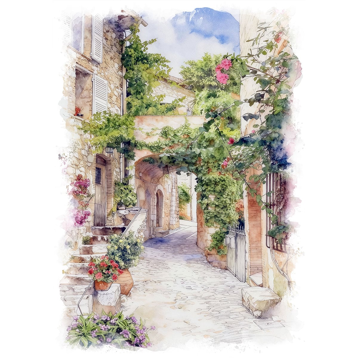 絵画 風景画(街並み) 冬 雪のフランス パリ エッフェル塔 インテリア