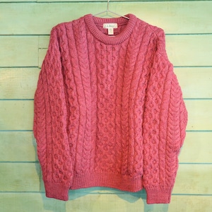 L.L.Bean Aran Knit Sweater Bordeaux