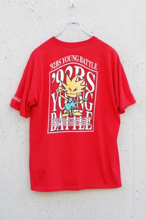 1992 “BS YOUNG BATTLE” × Coca-Cola ヴィンテージ 音楽イベント Tシャツ / Red / L