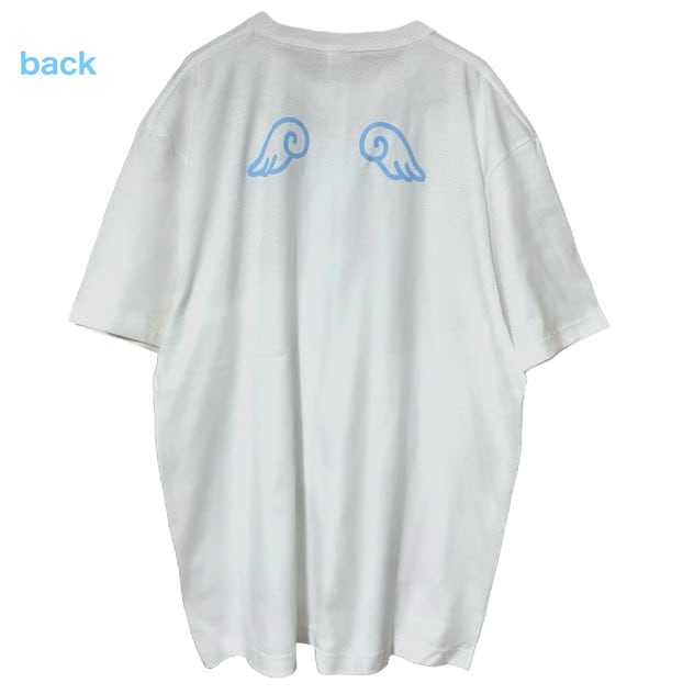 Tシャツ トップス 半袖 天使界隈 水色界隈 サブカル 漢字 ひらがな