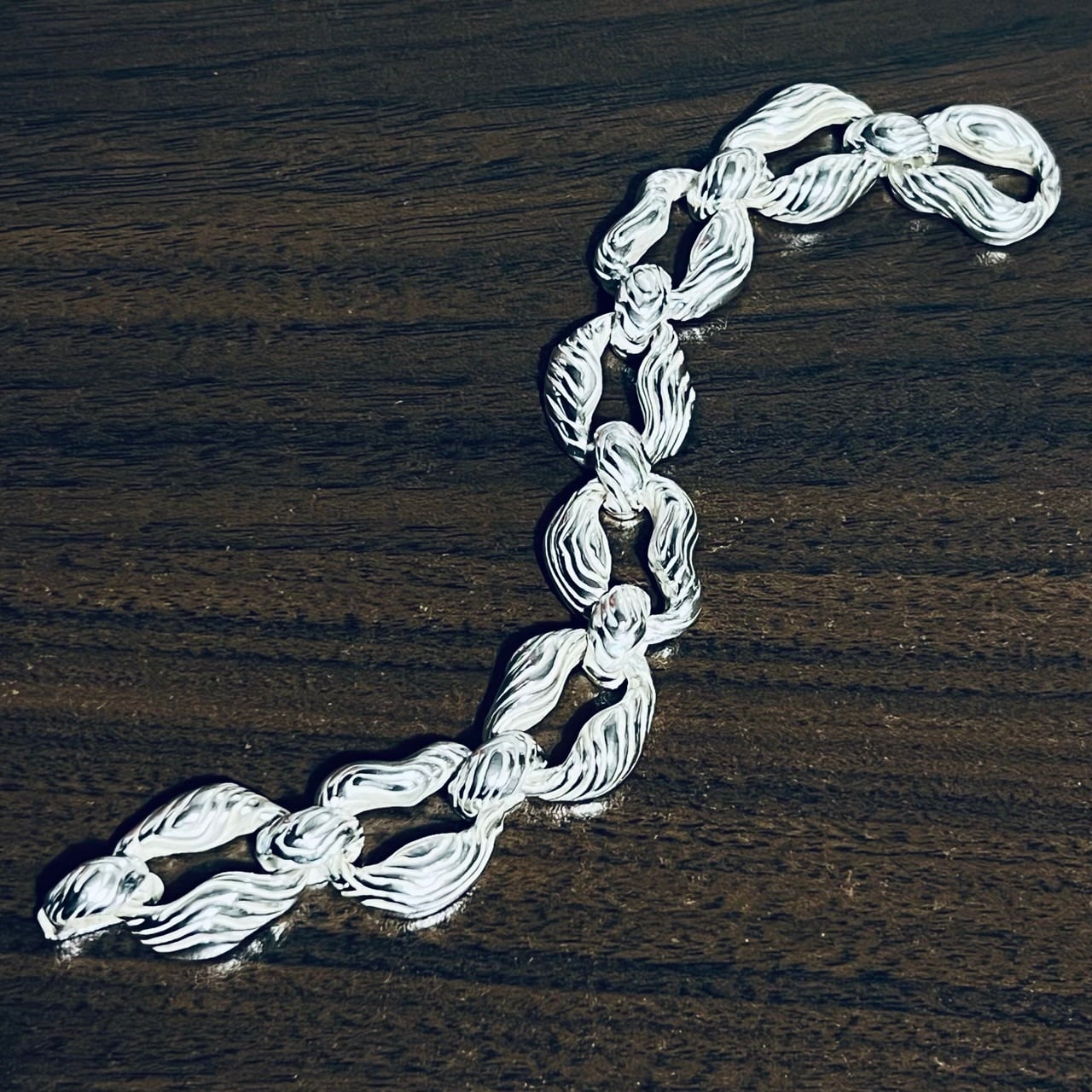 VINTAGE TIFFANY & CO. Wood Bracelet Sterling Silver