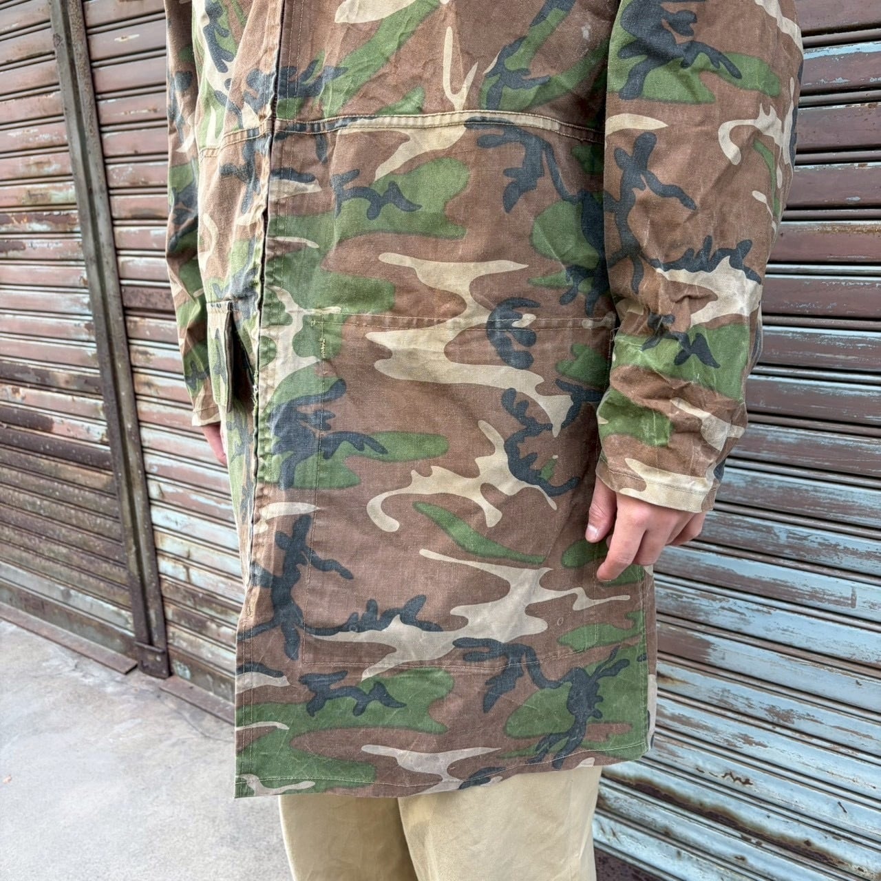 70s USA製 ハンティングパーカー ウッドランドカモ 迷彩 L