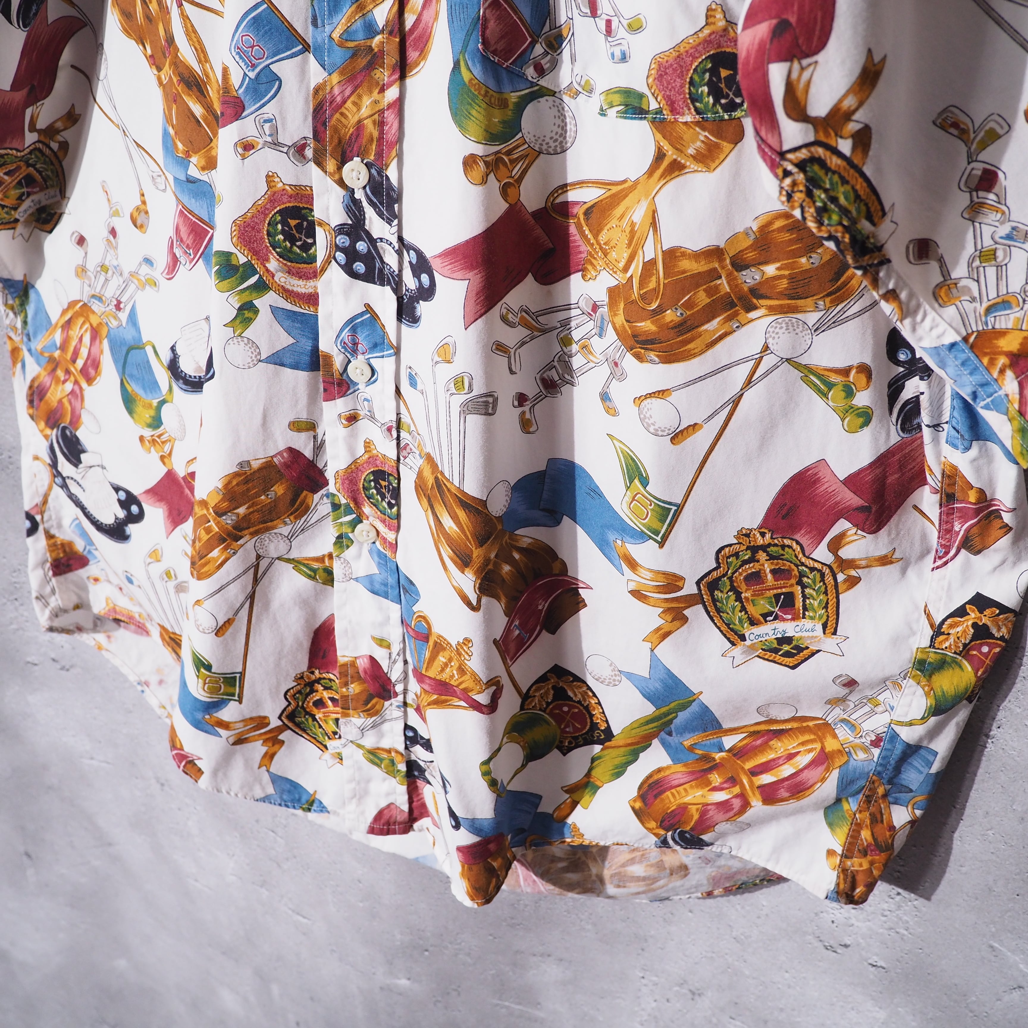 1990s " Made in USA " Beautiful Luxury pattern vintage loose Button down shirt