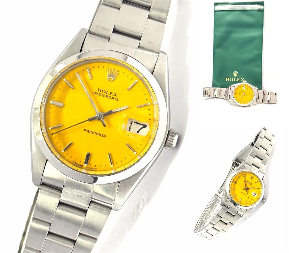 ROLEX OYSTER PRECISION ロレックス オイスター デイト カラー イエロー プレシジョン 6694 手巻き 時計 メンズ 夜光 レア